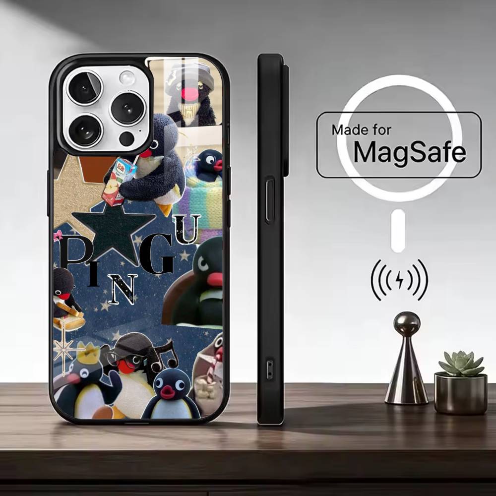 Cute P-Penguin Pingu Phone Case For iPhone17,16,15,14,13,12,11 Plus,Pro Magnetic For Magsafe Wireless Charging iPhone16