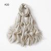 Elegant Two-End Tassel Scarf: Solid Color with Gold and Silver Threads