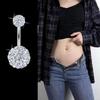 Edelstahl Bauchnabelpiercing mit Edelstein Eleganter Glänzender Körperschmuck Zubehör