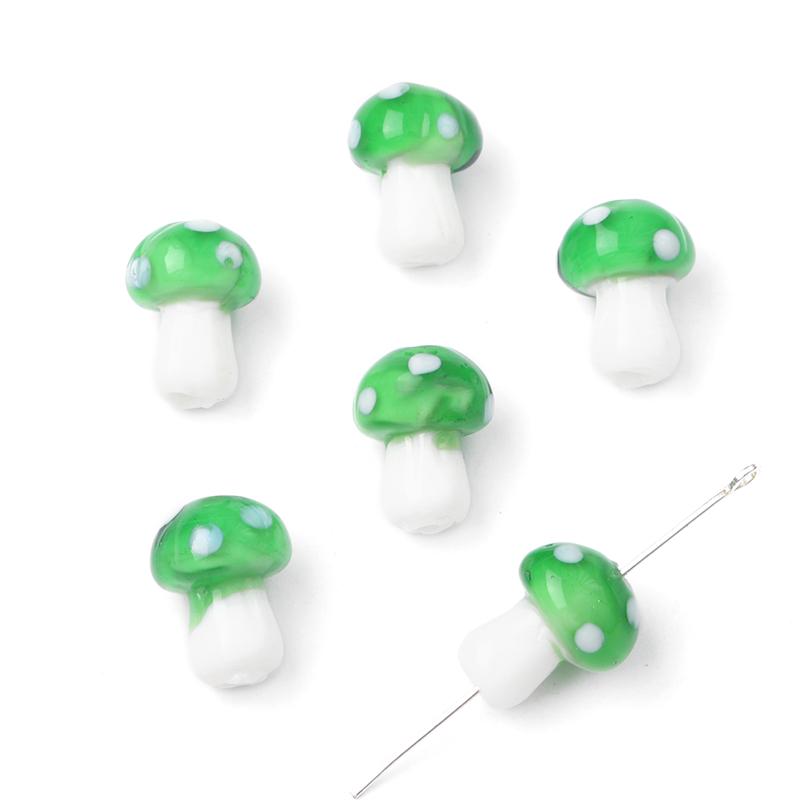 5-25Pcs Glazed Mushroom Glass Beads For DIY Jewelry Making Necklace Bracelet Earrings Craft Accessories