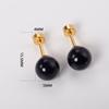 Classic Black Imitation Pearl Sstud Earrings 4-8MM Screw Back Stainless Steel Earrings Fashionable Jewelry for Men and Women