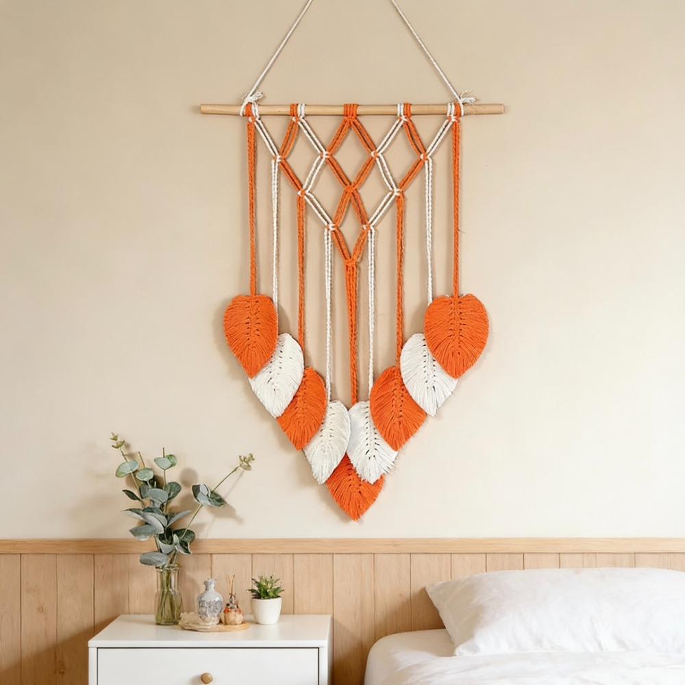 Tassel Leaf Bohemian Woven Tapestry Nordic Style Wall Hanging Ornament Home Decor