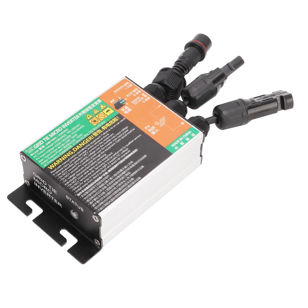 Solar Grid Tie Inverter Pure Sine Wave 180W 230V 10.8V to 30V DC Input to AC 180V to 280V Output