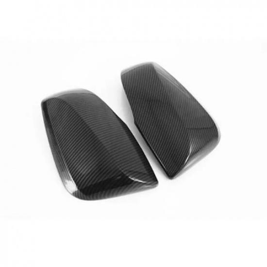 2Pcs Carbon Fiber ABS Side Rearview Mirror Cover Trim For Toyota RAV4 -2024