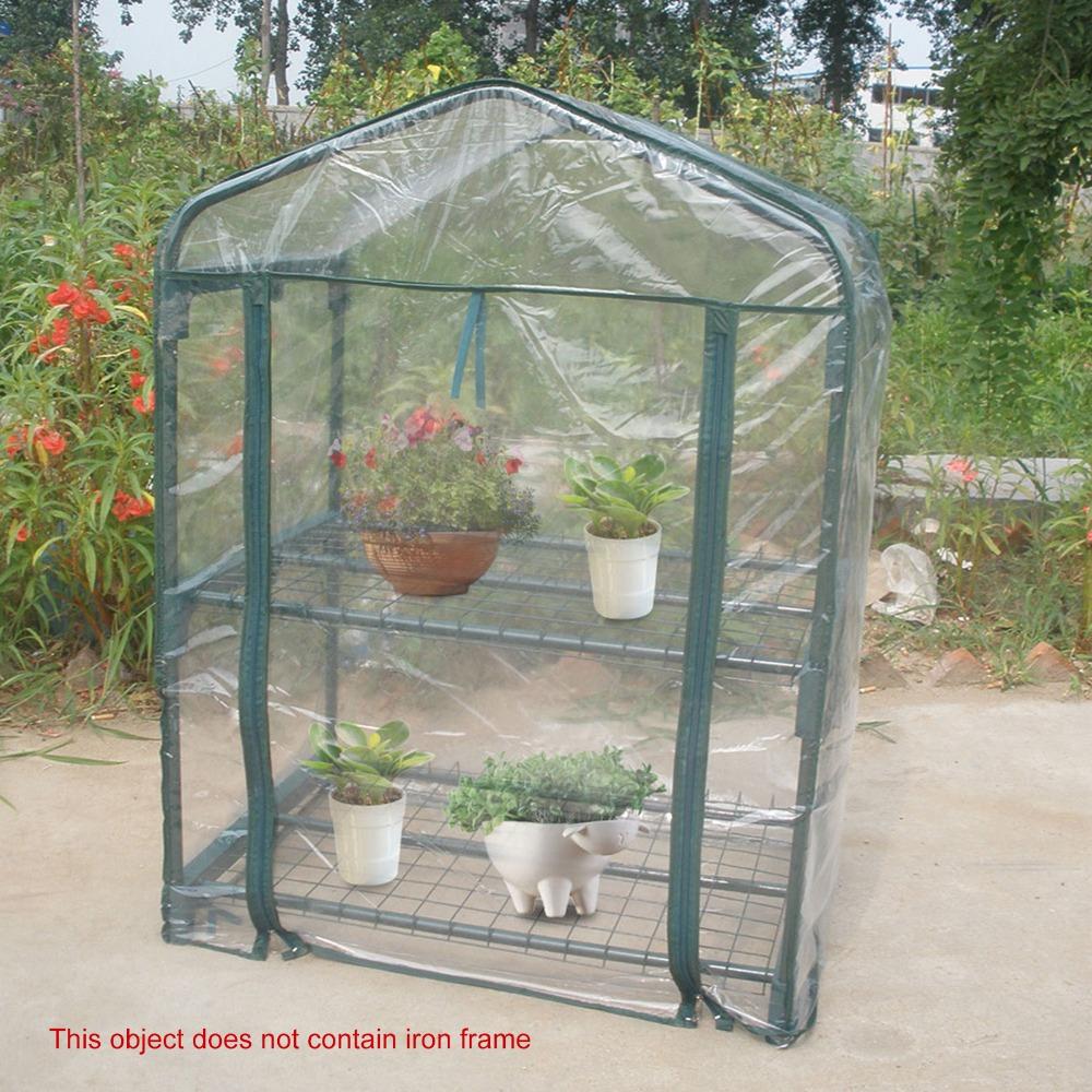 Easy Setup PVC Greenhouse Cover 2 Tier Mini Garden Warmer Cover Without Stand Transparent Sunroom Indoor Planting