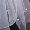 Seethrough Sheer Bridal Veils with Rhinestones Decors for Outdoor and Indoor Event Bride Shawl Wrap for Wedding Dresses