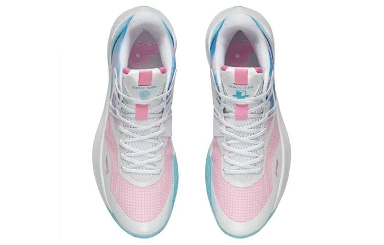 Li Ning Sonic 9 Team Cotton Candy Textile, Synthetic Leather Cushioning Breathable Rebound Low top Basketball Shoes ABPS023-1