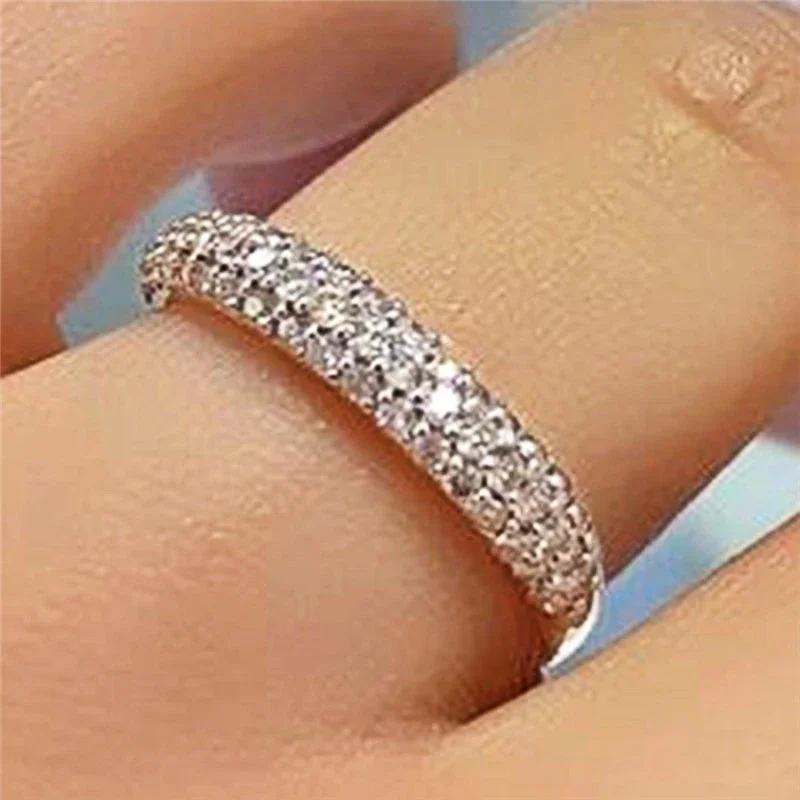 New Shiny Crystal CZ Female Trendy Rings for Women Engagement Bands Dainty Delicate Lady Wedding Accessories Aesthetic Jewelry