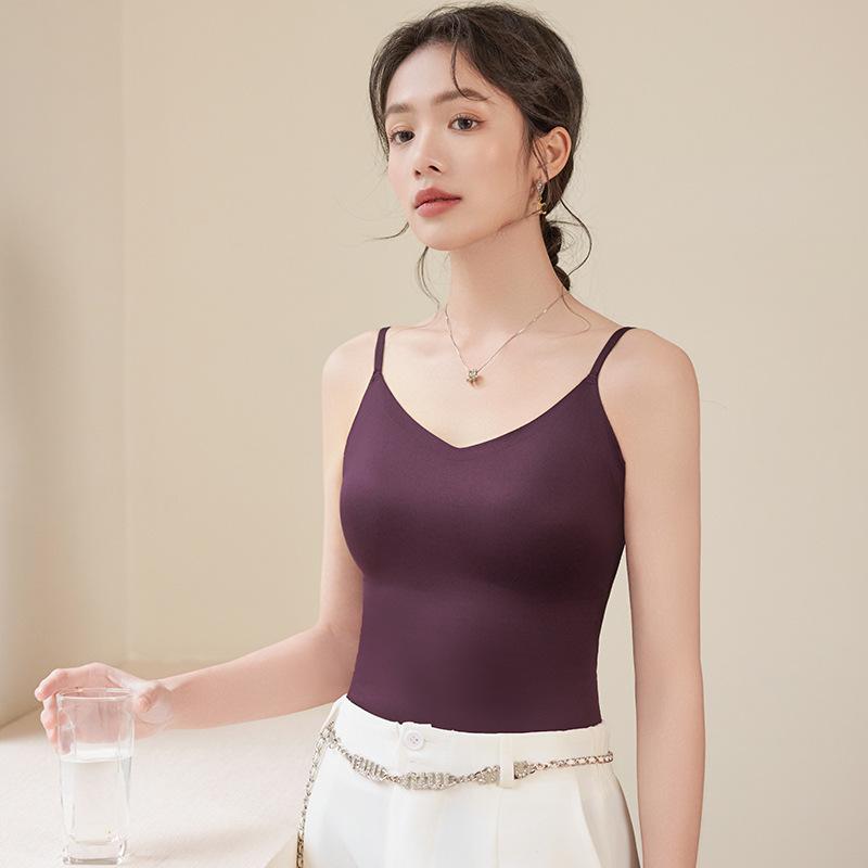 V Neck Wide Strap Sports Bra With Print M фиолетовый