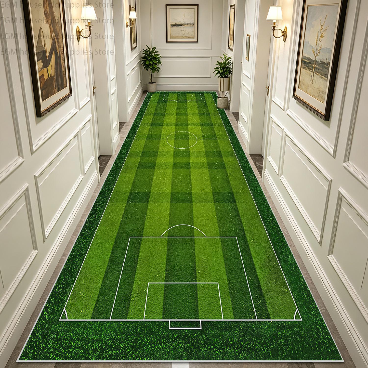 Green Football Field Long Runner Amusing