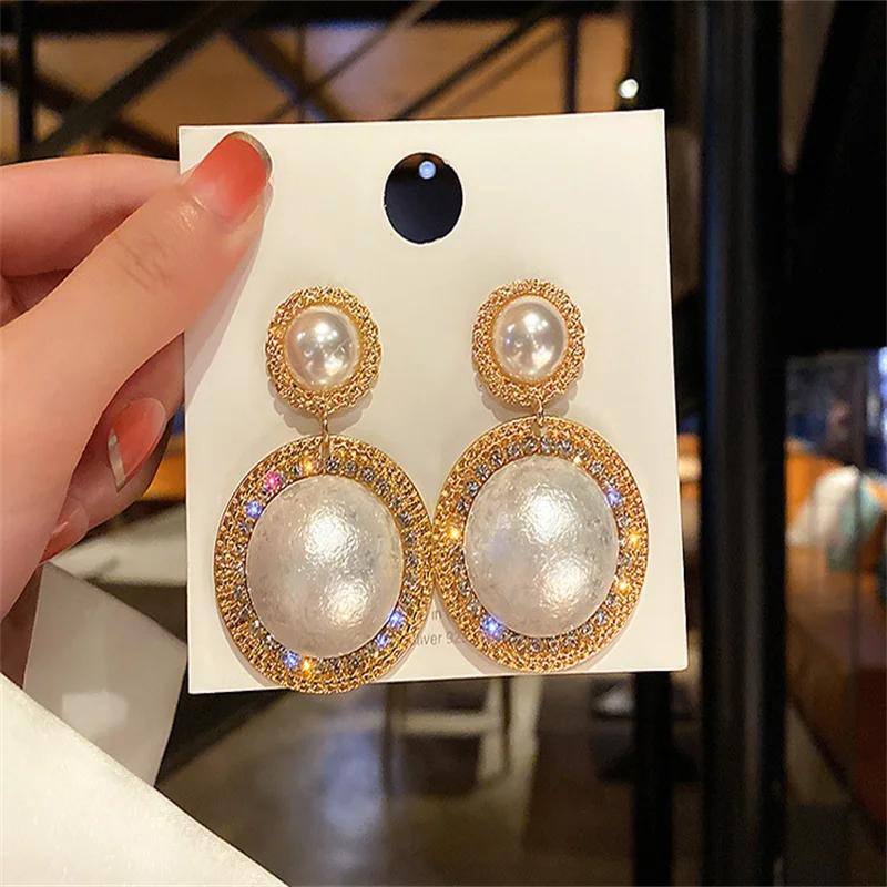 Elegant Fashion Big Pearl Dangle Earrings  for Women Girl Gift Jewelry Wholesale