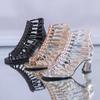 Rhinestone Open Toe Strappy Roman Sandals Shoes Woman Trend Gold Silver Heels Women High-heeled Zip Sandalias De Mujer