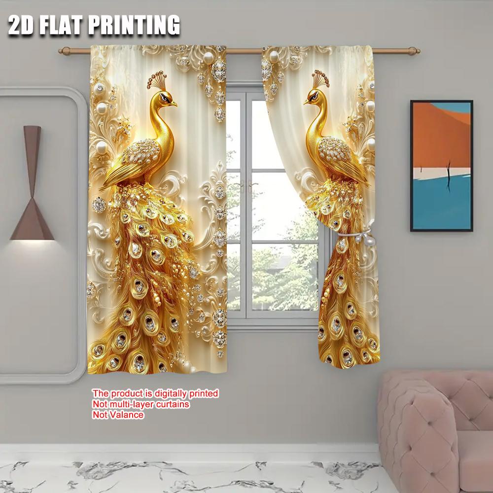 2-teilig, Vorhänge Pfau (3) Vielseitiges Polyester, Ohne Strom Festliche Wanddeko Perfekt für verschiedene Raumdekor-Ästhetiken