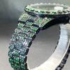 Luxury Diamond Watch for Men Fashion Bling Iced Out Day Date Watches Hip Hop Stainless Steel Quartz Man Clock