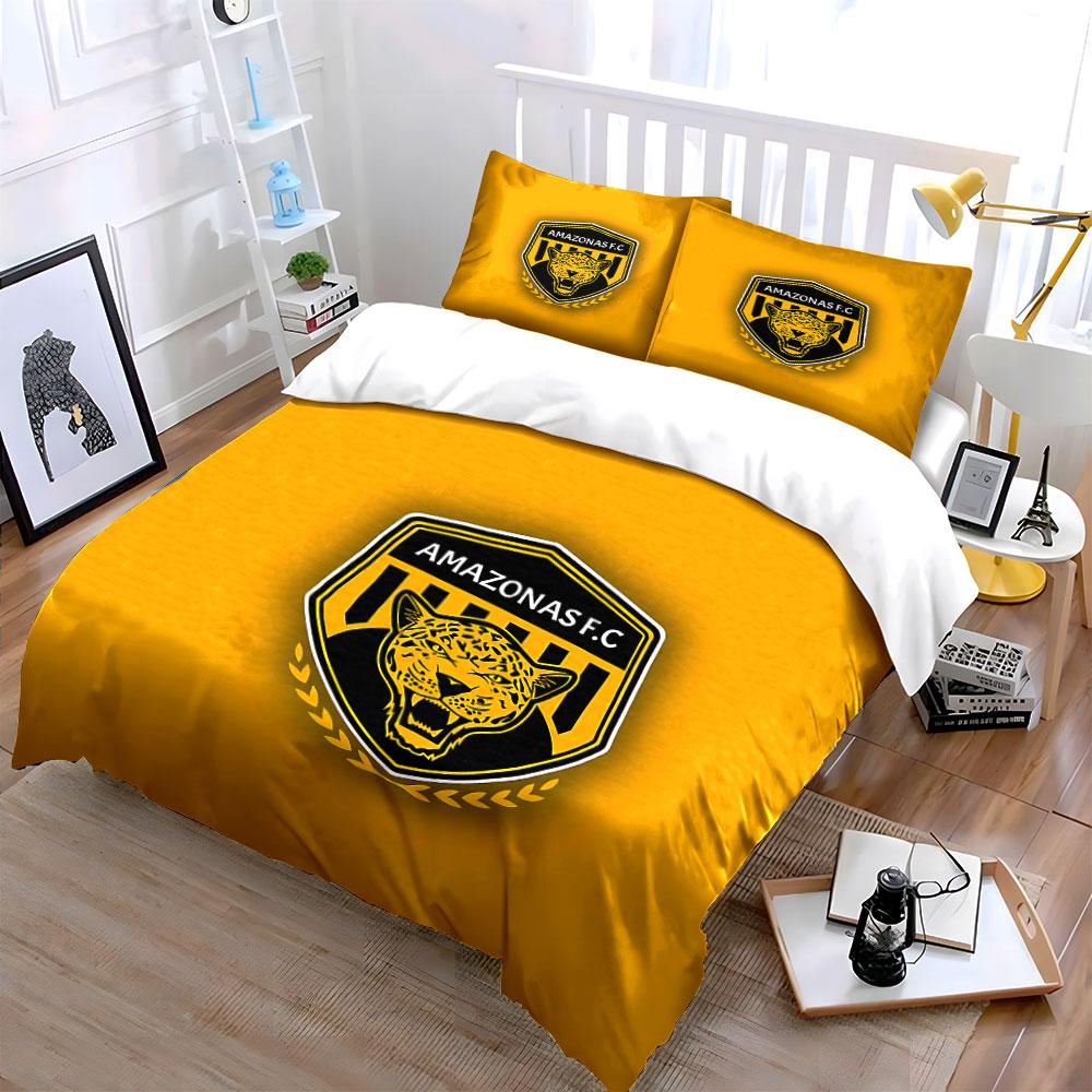 Amazonas FC Leopard Emblem Bedding Duvet Cover Set Duvet Cover Pillowcases (1*Duvet Cover 2*Pillowcases, without duvet insert)