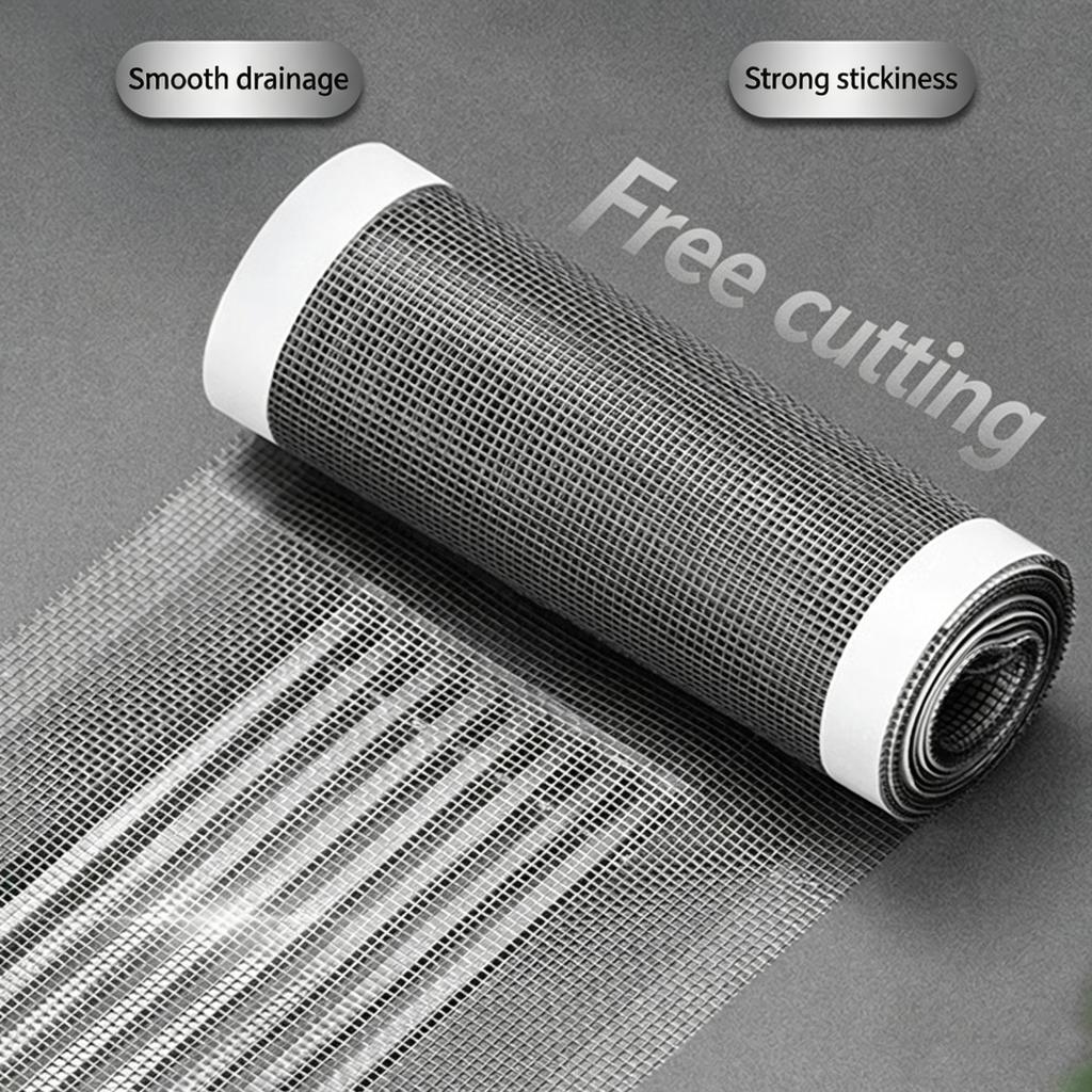 10m Cutable Shower Drain Hair Catcher Disposable Bathroom Kitchen Shower Drain Sticker Mesh Sink Strainer Filter Hair Stopper