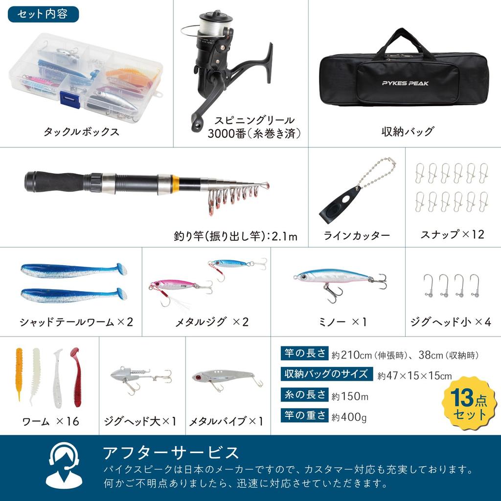 PYKES PEAK Fishing Rod Fishing Rod Set for Fishing Sea Fishing (Pikes Peak) (Pre-spooled) Beginners, Tackle,