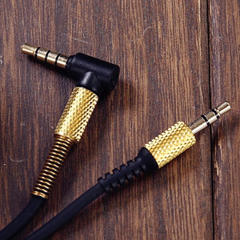 Headphone Extension Cable Mic Volume Control Wire Male-to-male 3.5mm Replacement Audio Cord