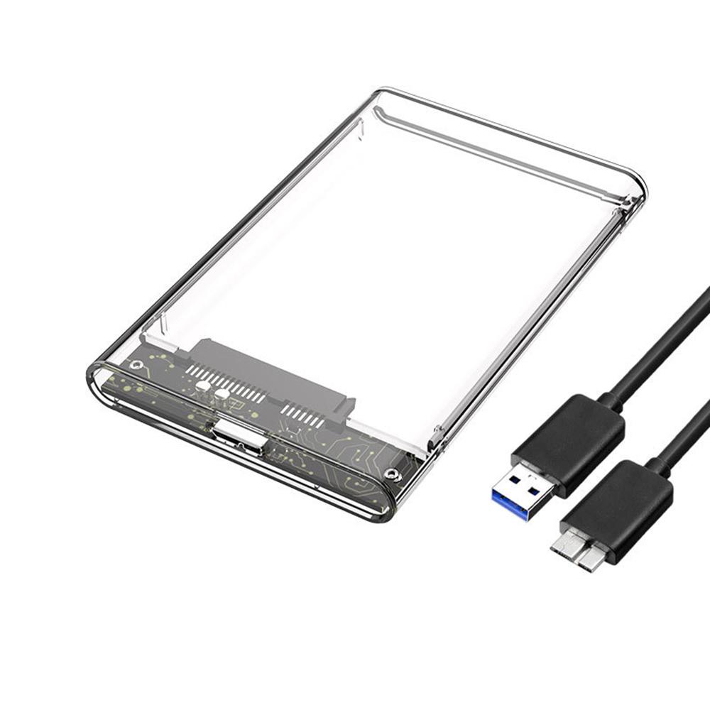 

Hard Drive Enclosure 2.5 Inch USB 3.0 SATA Case External Clear HDD SSD