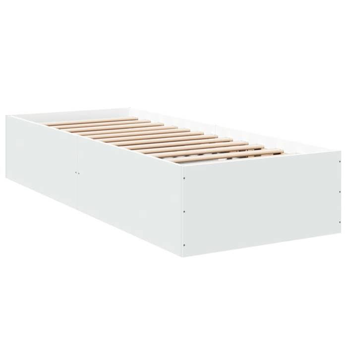 VidaXL Bed Frames White 100x200 Cm Engineered Wood, Bedroom Furniture, Bed Base, Panel Bed, Bed, Bed 3281049