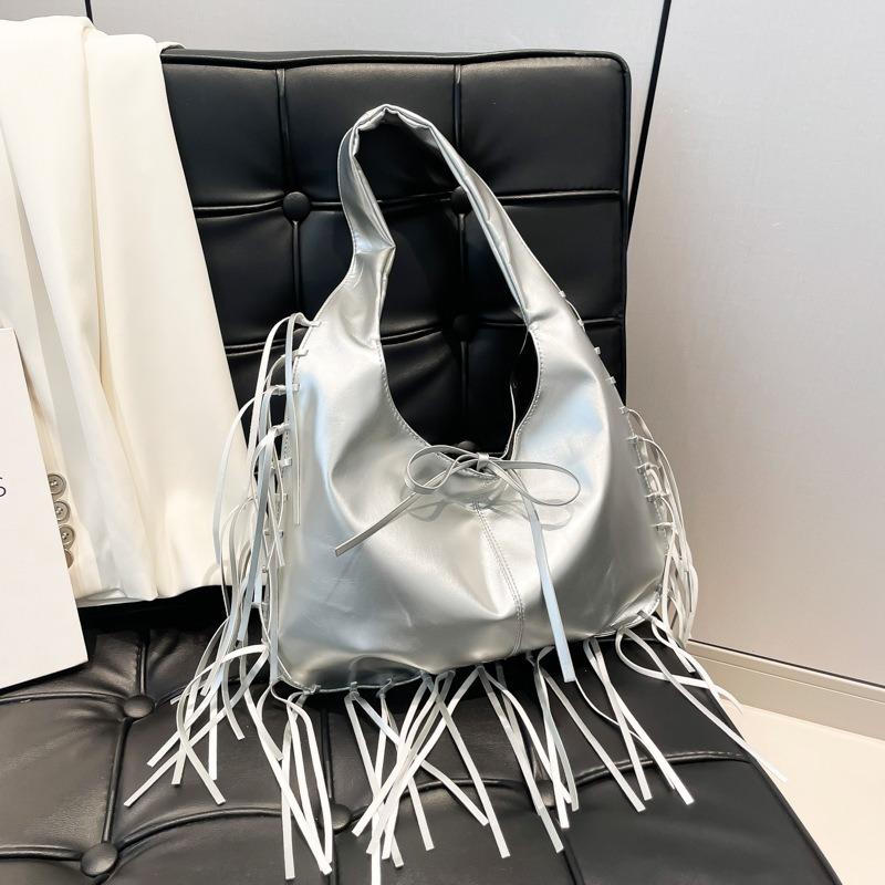 Retro High-Sense Mode Quaste Große Kapazität Tote Vielseitig Lässig Einfach Knödeltasche Unterarm Handtasche