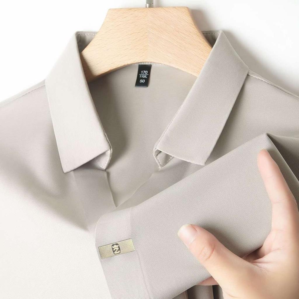STORN New Men's Casual and Fashionable Solid Color Short Sleeved Polo Shirt Comfortable and Versatile Summer T-shirt
