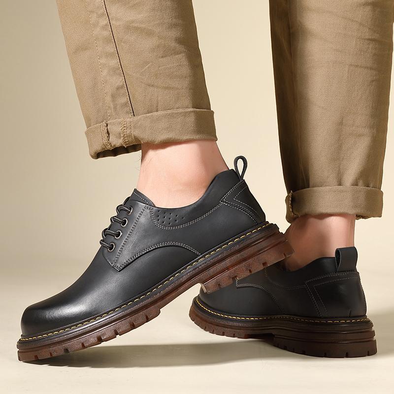 

Обувь из натуральной кожи. Мужская повседневная обувь. Модная брендовая мужская обувь на плоской подошве из коровьей кожи. Черно-белые туфли. 44 чёрный