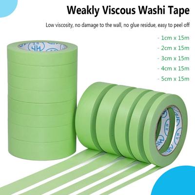 15M DIY Decoration No Trace Adhesive Washi Tape Masking Tape Weak Viscous Latex Paint Separation