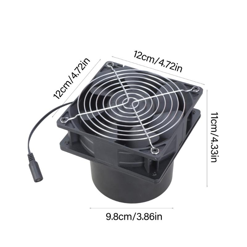 Energy Efficient 200CFM Exhaust System 12V 120mm Ventilation Blower Exhaust Fan For Tent Cooling 3D Printer Enclosures