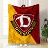 Rote und Gelbe Dresden Logo Decke für alle Jahreszeiten Decke Mittagspause Überwurf Geschenk