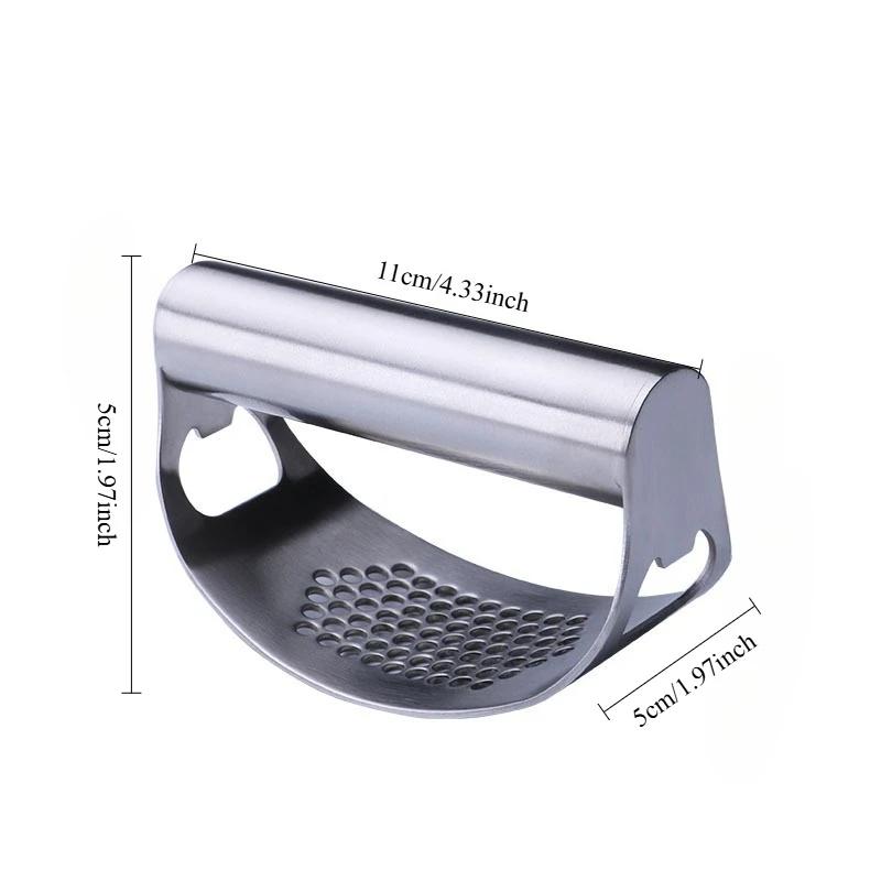 Upgraded Stainless Steel Garlic Press Squeezer Manual Garlic Ginger Rocker Crusher Garlic Cutting Mince Tools Kitchen Gadgets