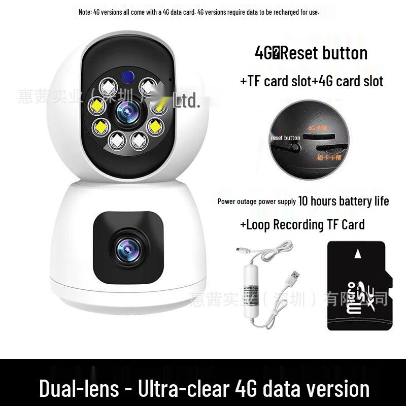 360° Dual-Lens Wireless Indoor Surveillance Camera with Dual-Screen and WiFi
