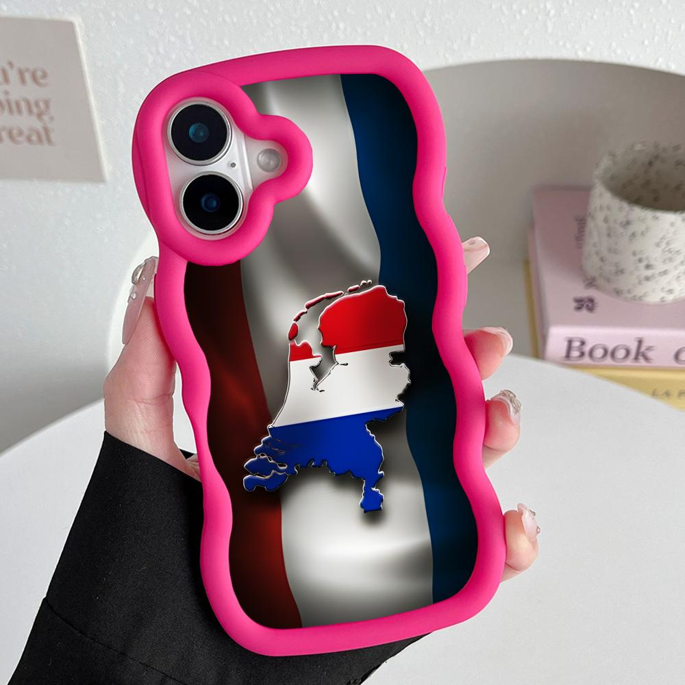 Netherland Dutch Flag Wavy Edge TPU Mobile Phone Case for iPhone 17 16 15 14 13 12 11 Air Pro Max Plus Colorful Cover