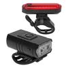 USB Rechargeable Bike Light Set Super Bright Front Headlight and Rear Taillights USB Charging Bike Light with Aluminum