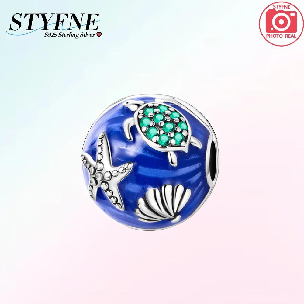 Exquisite Colorful Zircon Starfish Conch Coconut Tree Clip Charm Spacer Copper Charms Bead Fit Diy Fine Jewelry Gifts Making