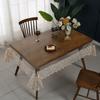 PVC No-rinse Lace Trim Tablecloth Waterproof and Oil Resistant Household Coffee Table Wear-resistant and Anti Slip Tablecloth for Dining Tables