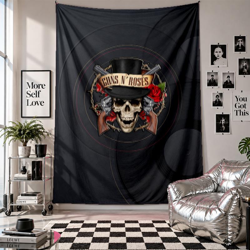 Guns N’ Roses Wall Tapestry Home Decor Wall Hanging Cloth for Bedroom Living Room Background