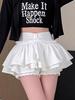 Plus Size Women's Korean Ballet-Inspired Low Waist A-Line Layered Skirt Pants - Autumn/Winter Anti-Exposure Fluffy Style