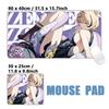Anime Zzz Mouse Pad 900x400mm Large NonSlip Gaming Desk Mat Laptop Keyboard Tray Office Zenless Zone Zero Black