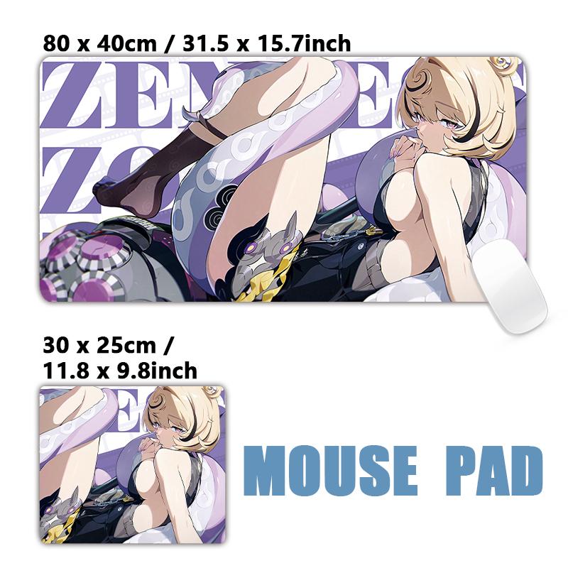 Anime Zzz Mouse Pad 900x400mm Large NonSlip Gaming Desk Mat Laptop Keyboard Tray Office Zenless Zone Zero Black