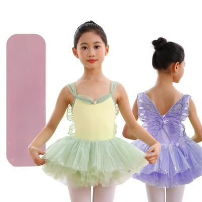 Vestiti da ballo per bambini, Bretelle estive da donna, Abiti da pratica, Body da balletto per bambini per la primavera e l'estate, Gonne di garza per esibizioni