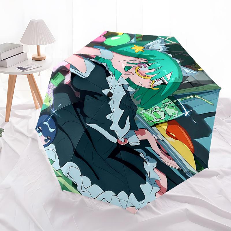 1pc Outdoor Umbrella with Cute Anime Characters - Automatic Opening/Closing, Portable 3-Fold Design, 8-Rib Iron Frame - Perfect Gift for Fans, Tr