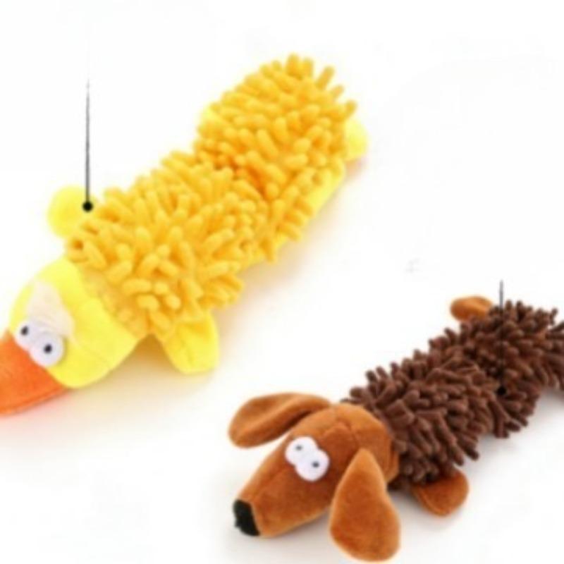 Pet toy - Cartoon animal toy for pet entertainment. Chewable plush toy for teething.