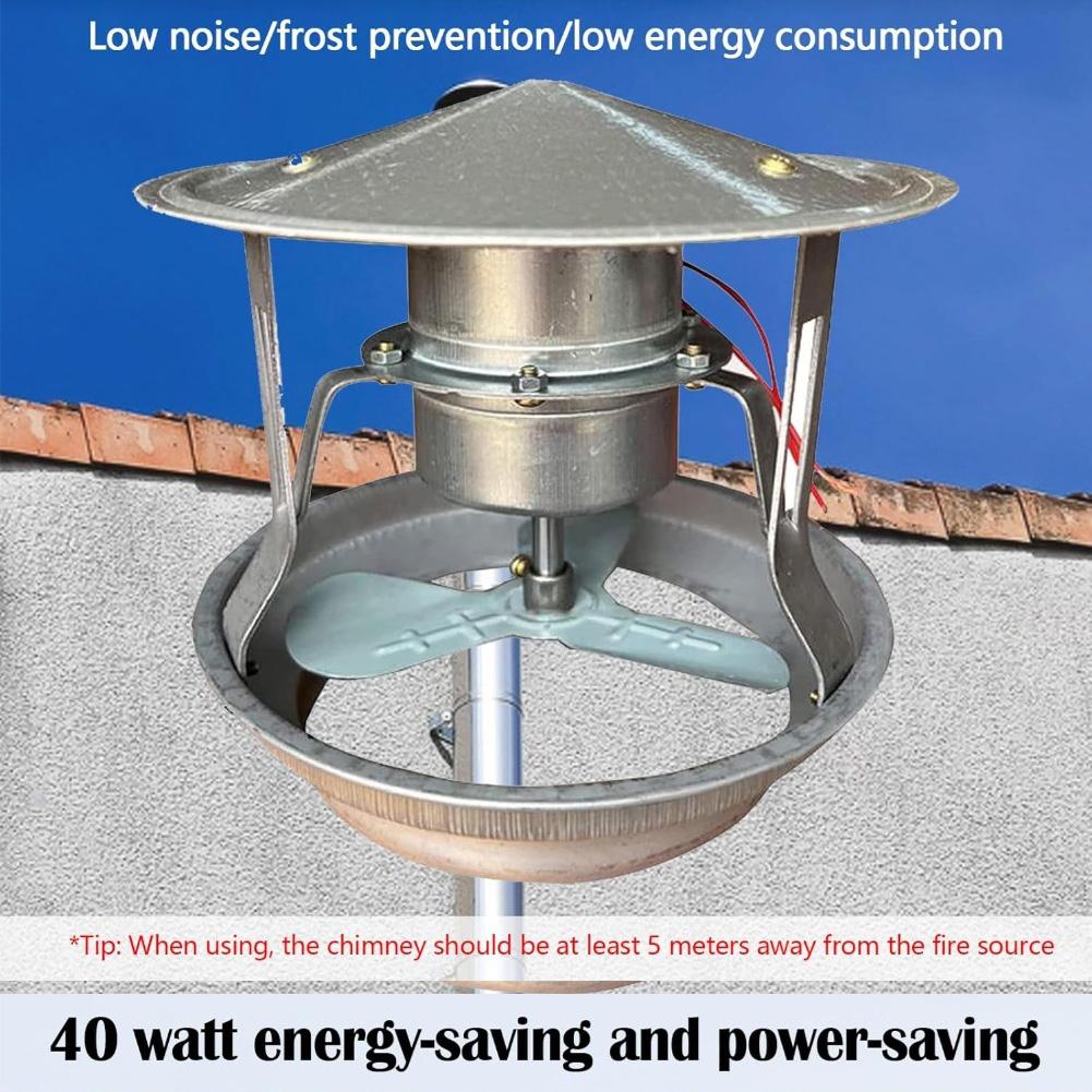 Kovový 40W kouřovodový ventilátor Komínový ventilační odsávací ventilátor pro odvod kouře Kompatibilní s krby, kamny, kotli