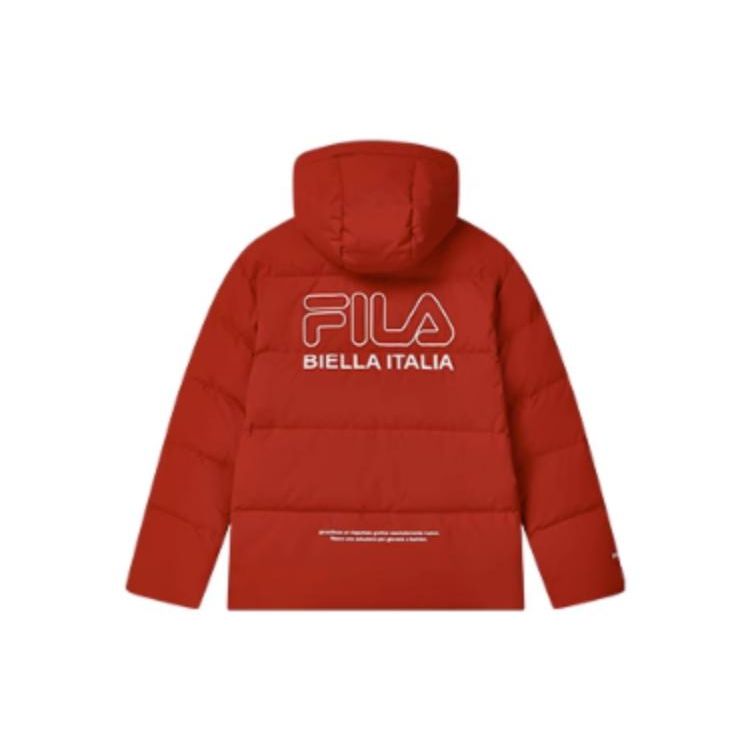 Fila Solid Color Warm Casual Short Down Jacket Unisex Outerwear Legendary-Red F51U349902A-RD