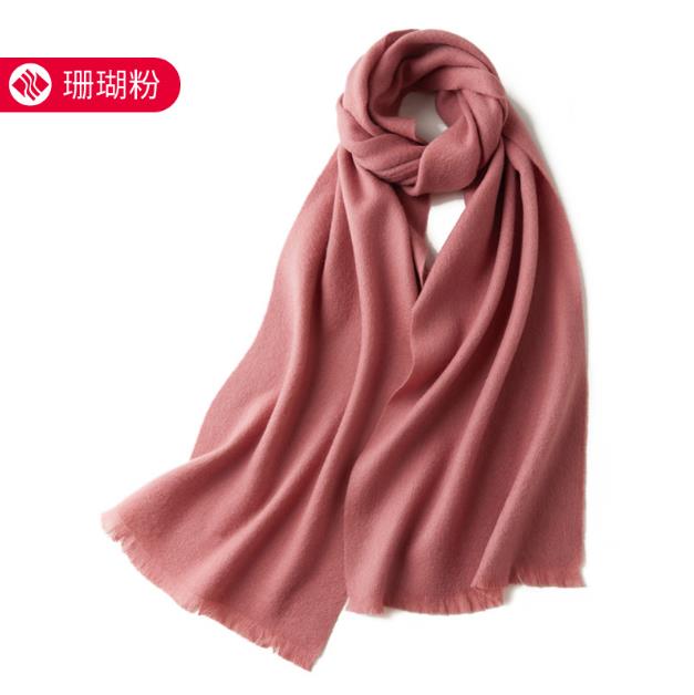 100% pure wool scarf Women's wild classic pure color new autumn and winter couples warm long short ear cashmere scarf