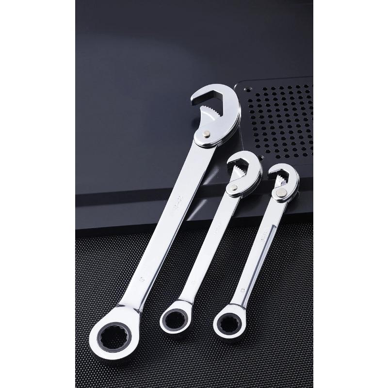 Universal 72-Tooth Ratchet Wrench Double Headed Labor Saving Adjustable Large Open End Wrench Steel High Hardness Repair Tools