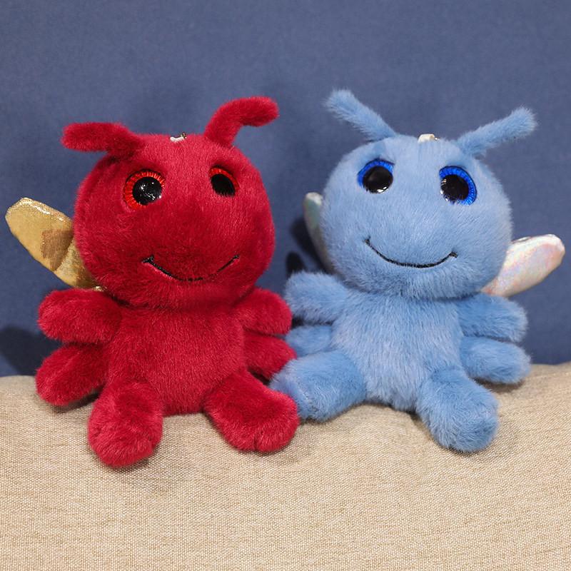Entzückender Plüsch Libellen Schlüsselanhänger Weiches Spielzeug Niedliches Stofftier Buddy für Geschenke