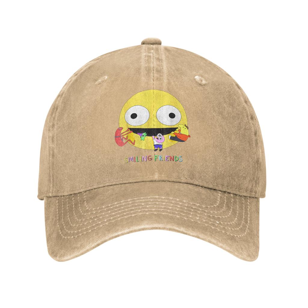 Spring Smiling Friends Funny Cartoon Baseball Cap Wholesale Design Washed Trucker Hat Male Streetwear Outdoor Gym Baseball Caps