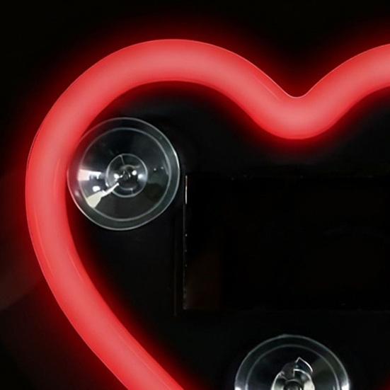 Solar Herz LED Auto Ambientebeleuchtung Kabellose Neon Dekorative Lampe für Innen Außen Saugnapfhalterung Wasserdicht Romantisches Geschenk für Paare